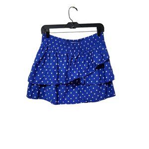 Aeropostale Junior's Blue Polka Dot Ruffle Skirt Sz L